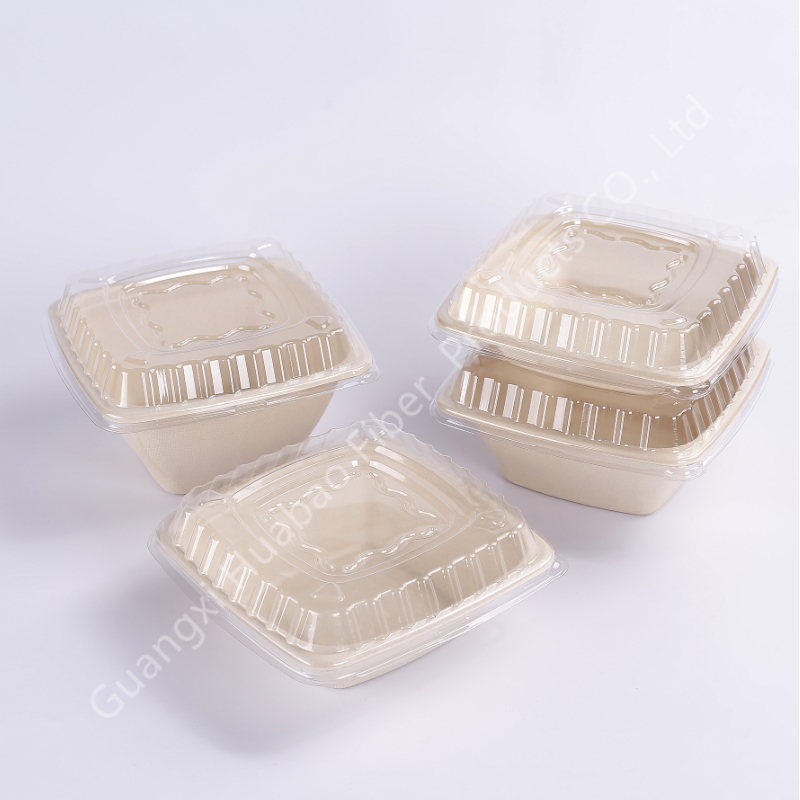 Disposable Square Food Bowl Compostable Soup Square Bowl
