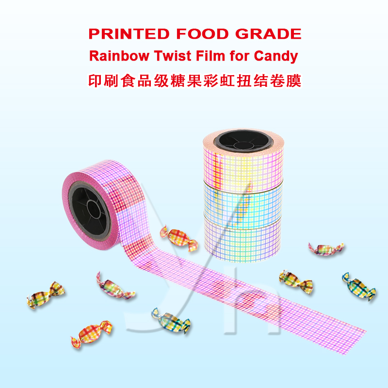 Printed Food Grade Rainbow Twist Film for Candy