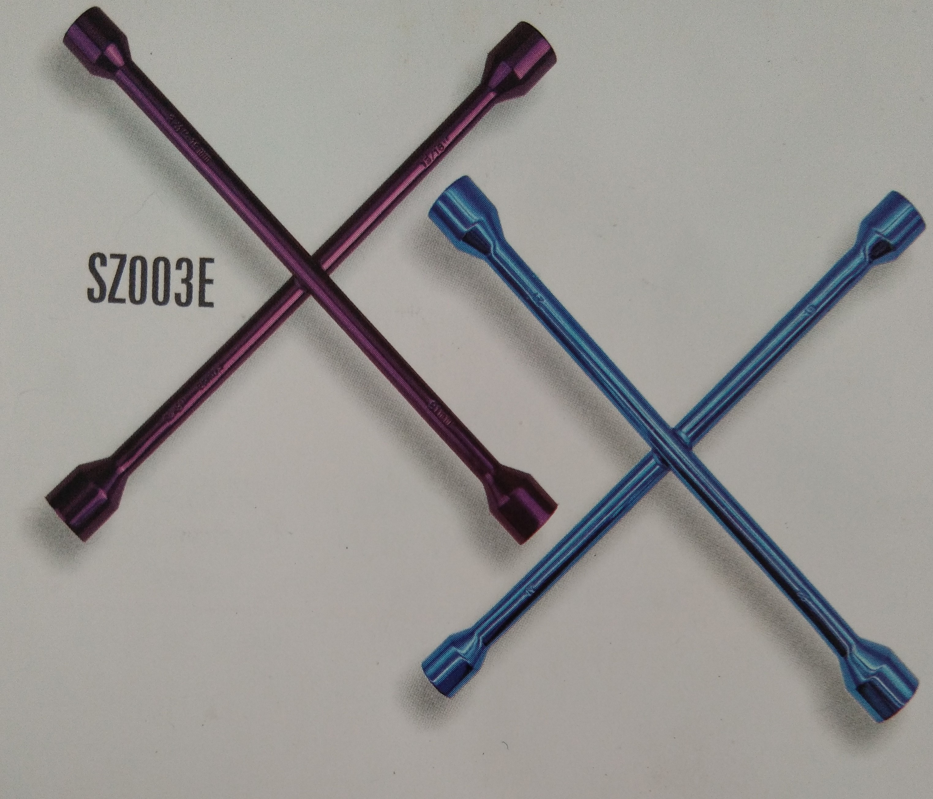Cross rim wrench fully polished anodized color
