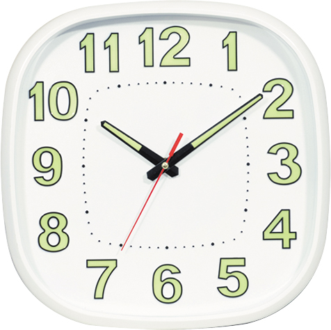 wall clock; quartz clock; luminous clock; simple square clock; 12inch 30cm