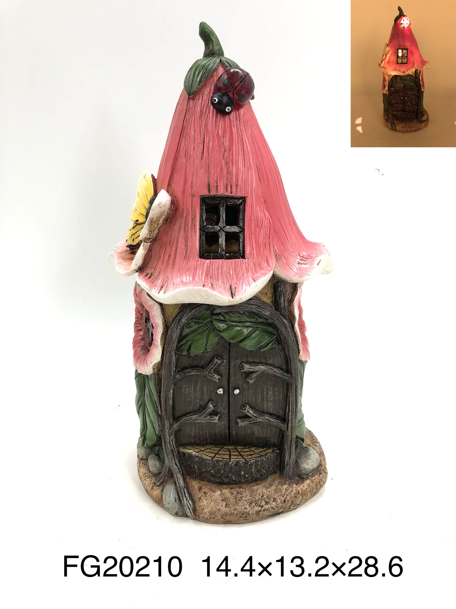 Garden polyresin decor with solar light