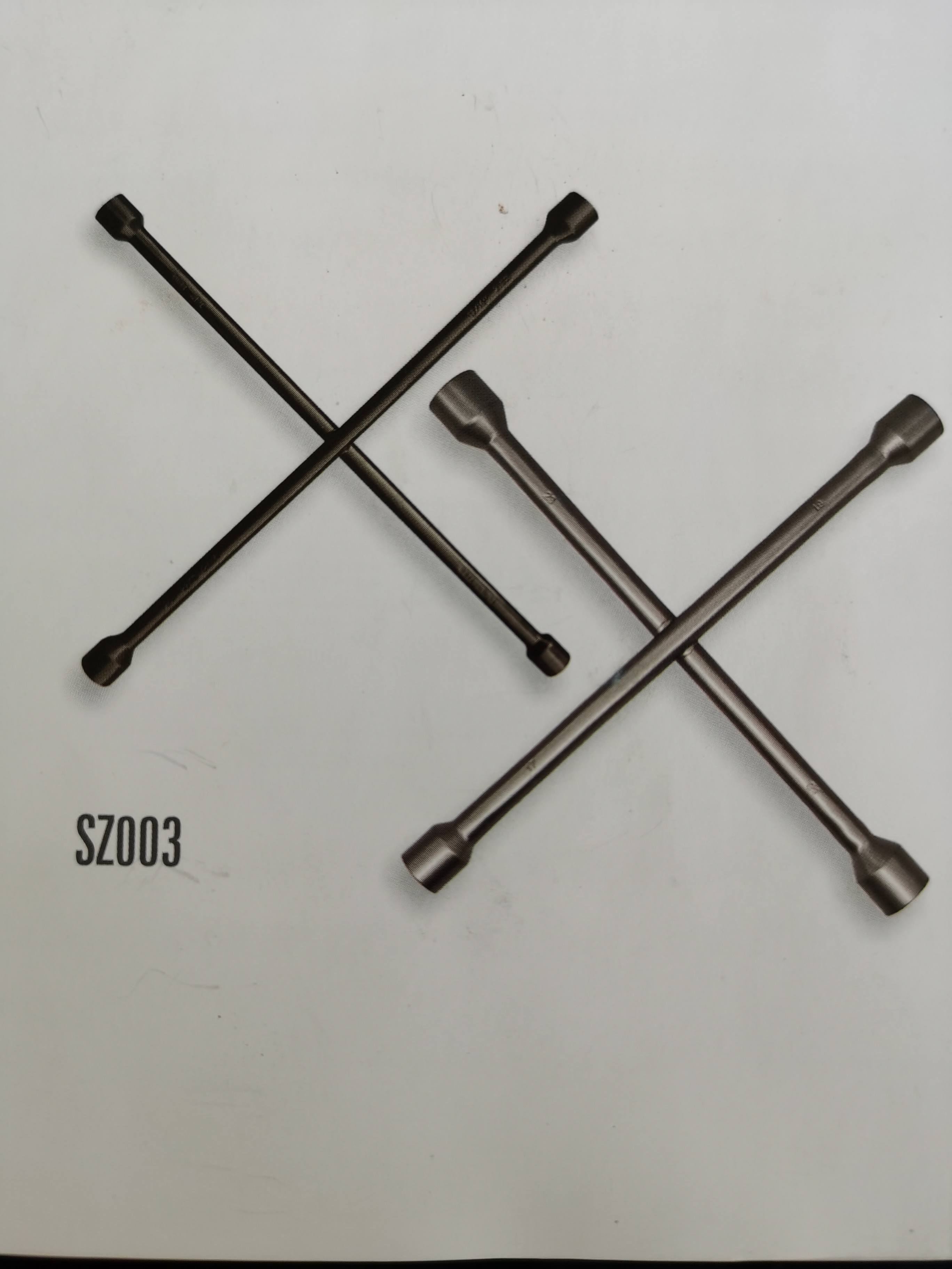 Cross rim wrench powder coated
