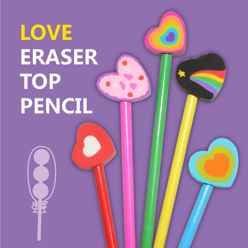 Zd-6402 Love Eraser Top Pencil