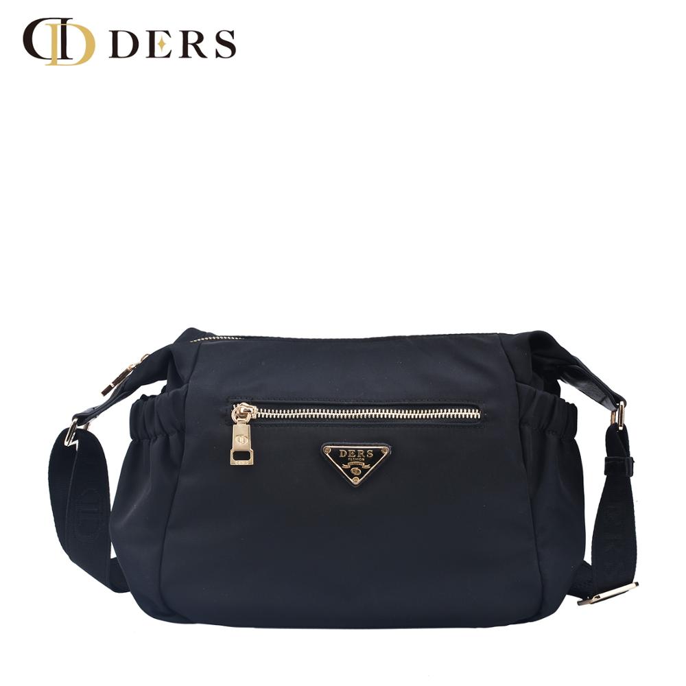 Customized waterproof nylon match with PU crossbody bag
