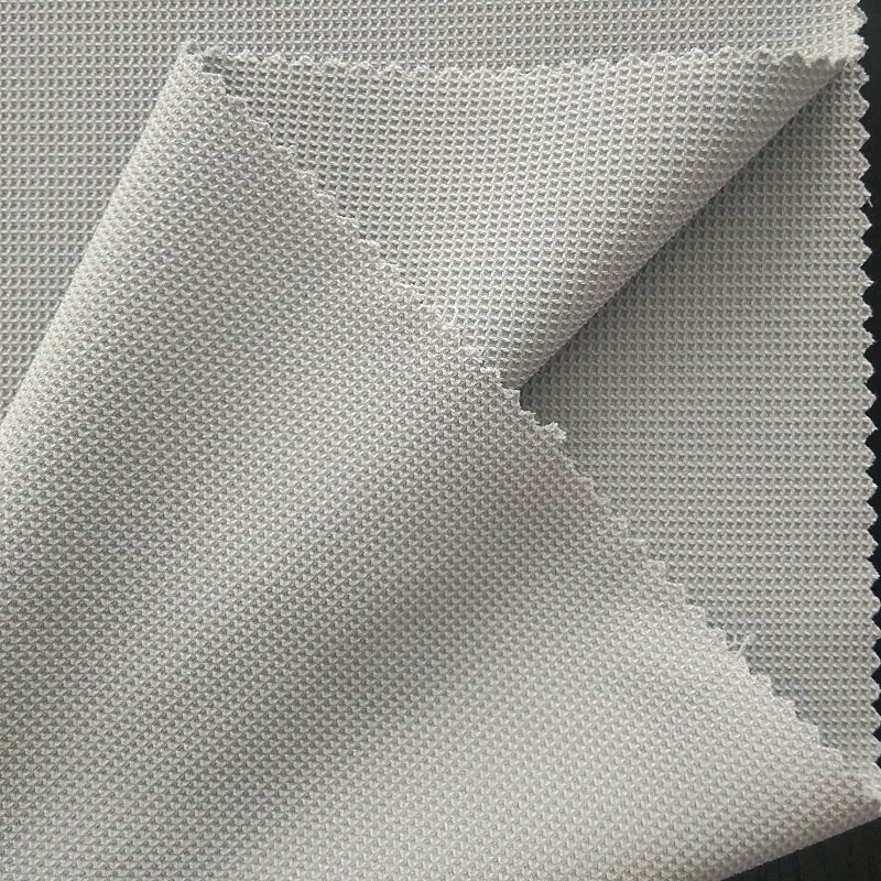 poly spandex check dobby fabric
