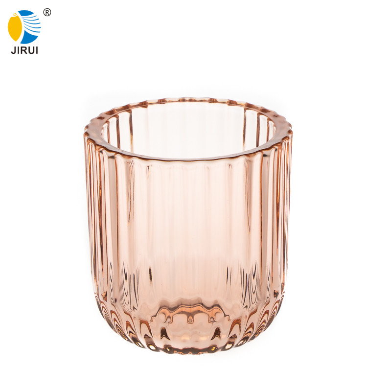 310ml Pink glass candle holder glass Jar for candle making
