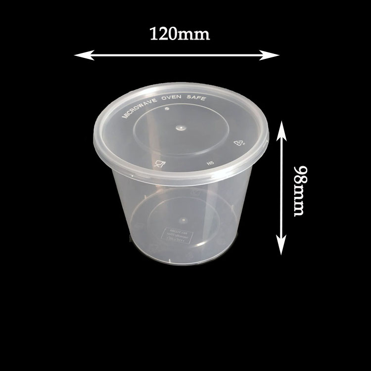 China Canton Fair Yiqiang 388 Disposable Plastic Storage Takeaway Microwavable Round Food Container Box Manufacturer