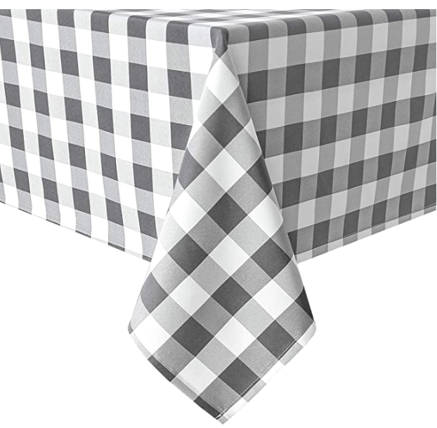 Checkered Tablecloth Rectangle - Stain Resistant, Spillproof and Washable Gingham Table Cloth for Outdoor