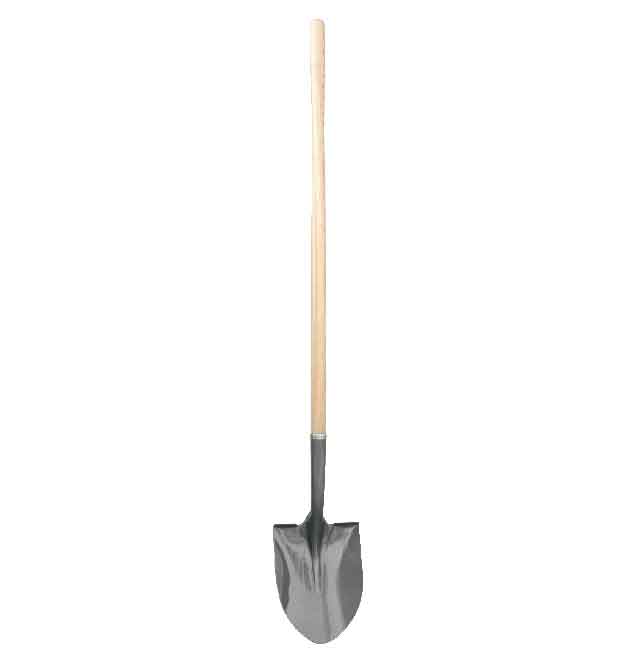 American Style Long Wooden Handle Pointed Shovel