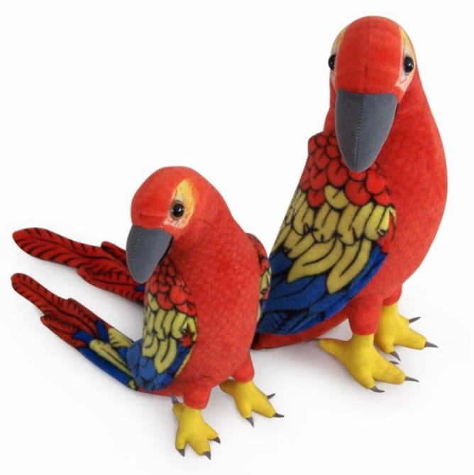 Realistic Animal Plush Toy Crimson Parrot