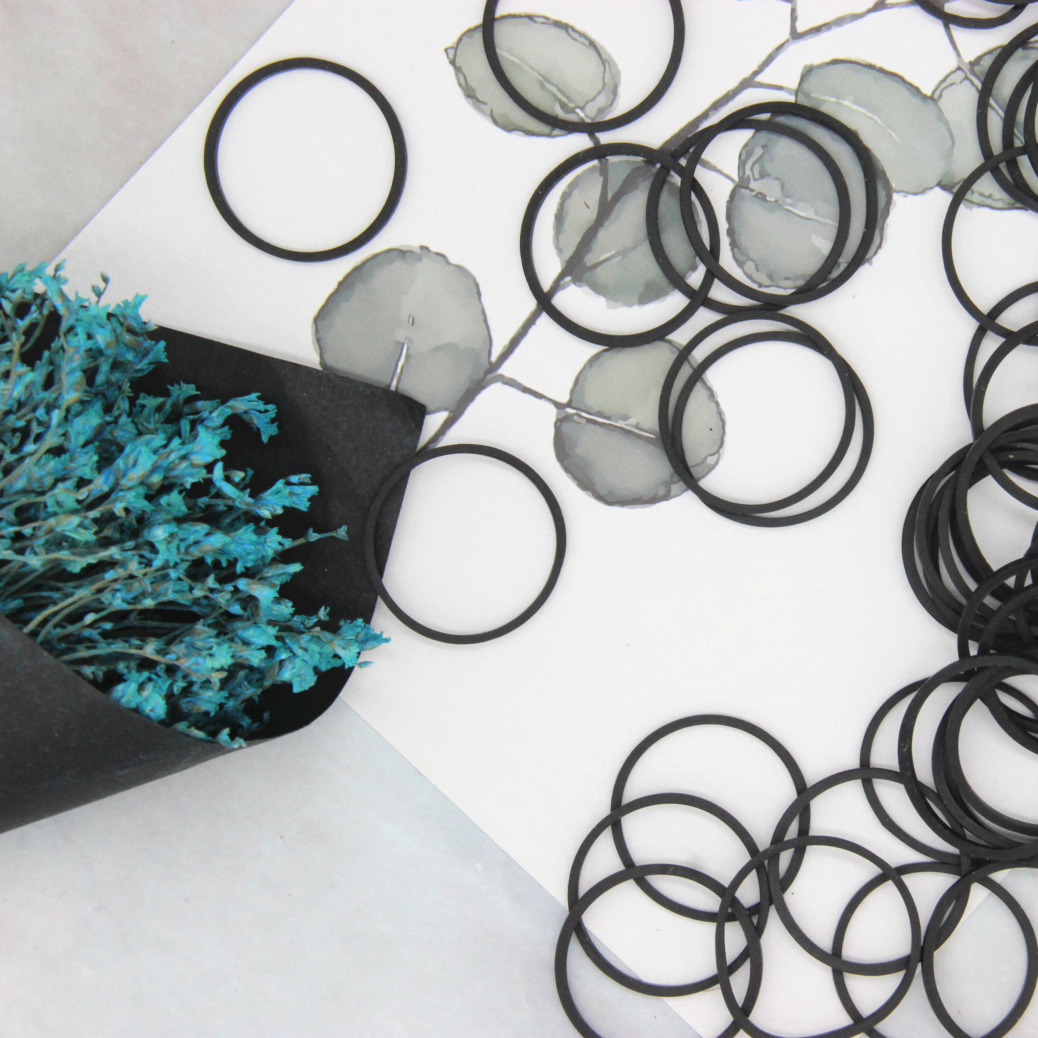 #25Black color rubber bands,Black color rubber bands,Elastic