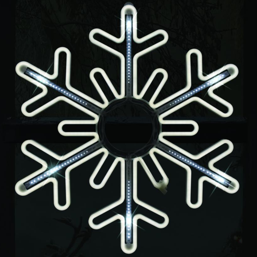 Flex Neon Rope Light Snowflake with meteor shower effect