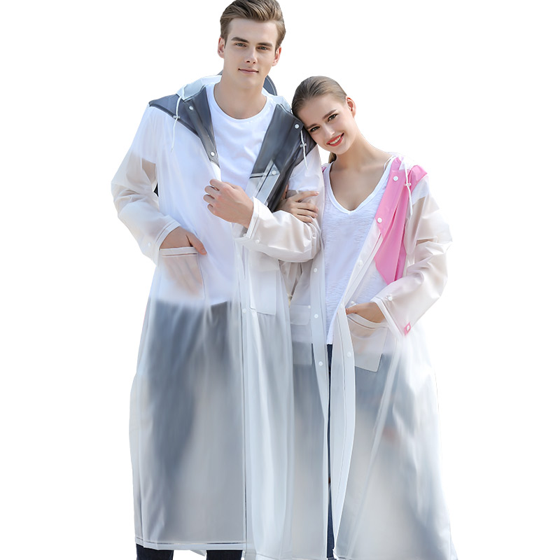 Rainfreem Contrast Color Long EVA Raincoat Summer Light Raincoats