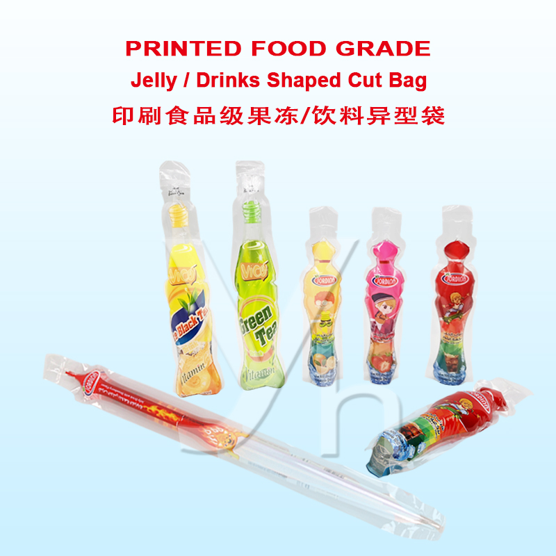 Printed Food Grade Jelly/ Drinks Shaped Cut Bag