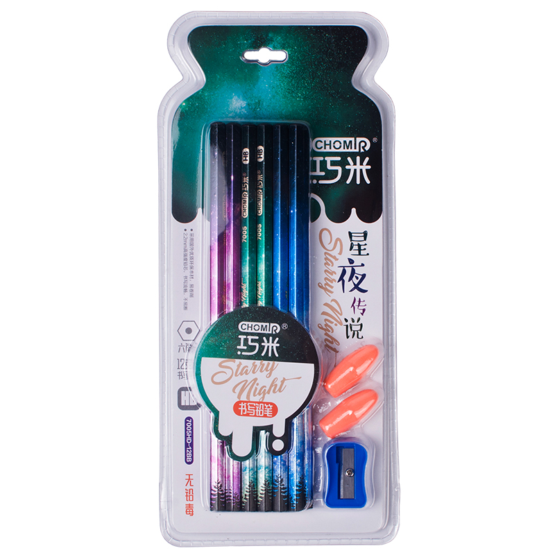 #000 25 Years Manufacturer School Writing Transfer Film HB Pencil with blister card