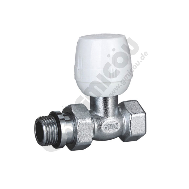 Straight manual radiator valve with female thread
