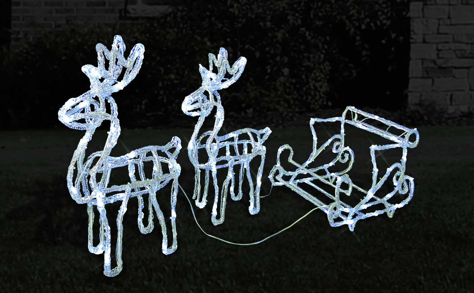 3D Acrylic 2 reinders with sleigh