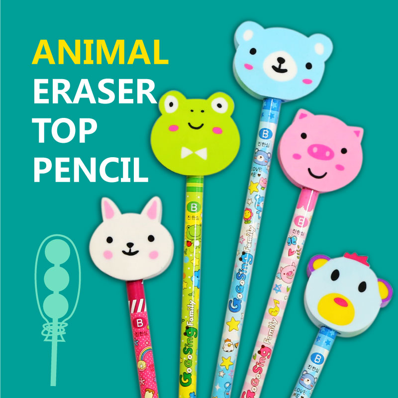 Zd-6401animal Eraser Top Pencil
