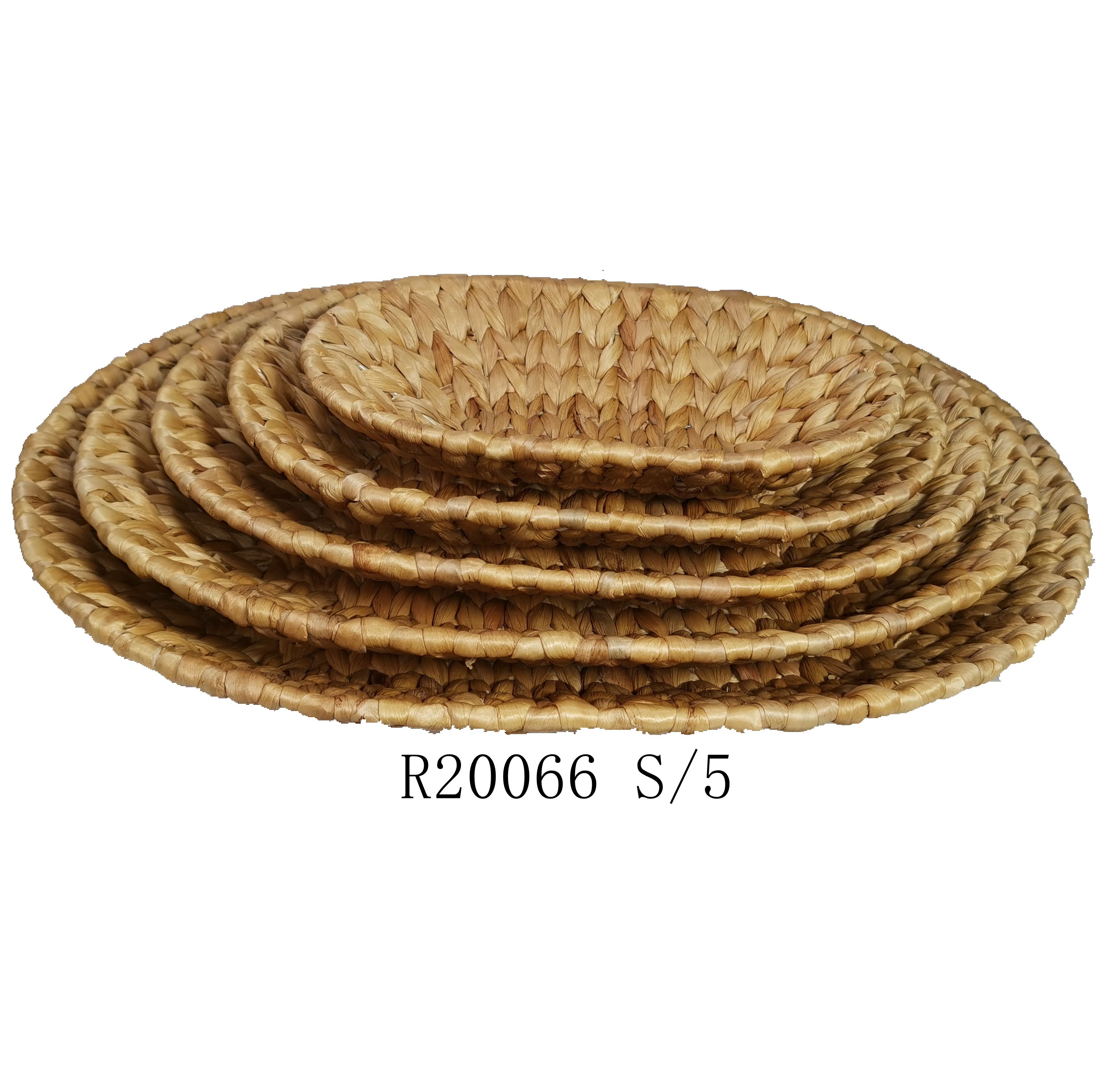 Set of 5 oval shape water hyacinth grass basket