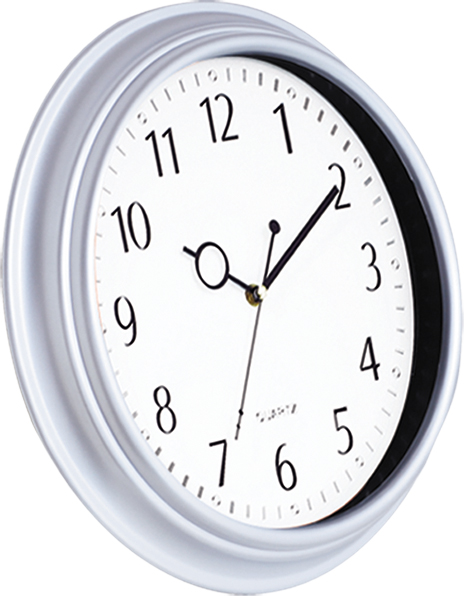 wall clock; quartz clock; round clock; plastic clock; simple; Arabic number; 13inch 33cm