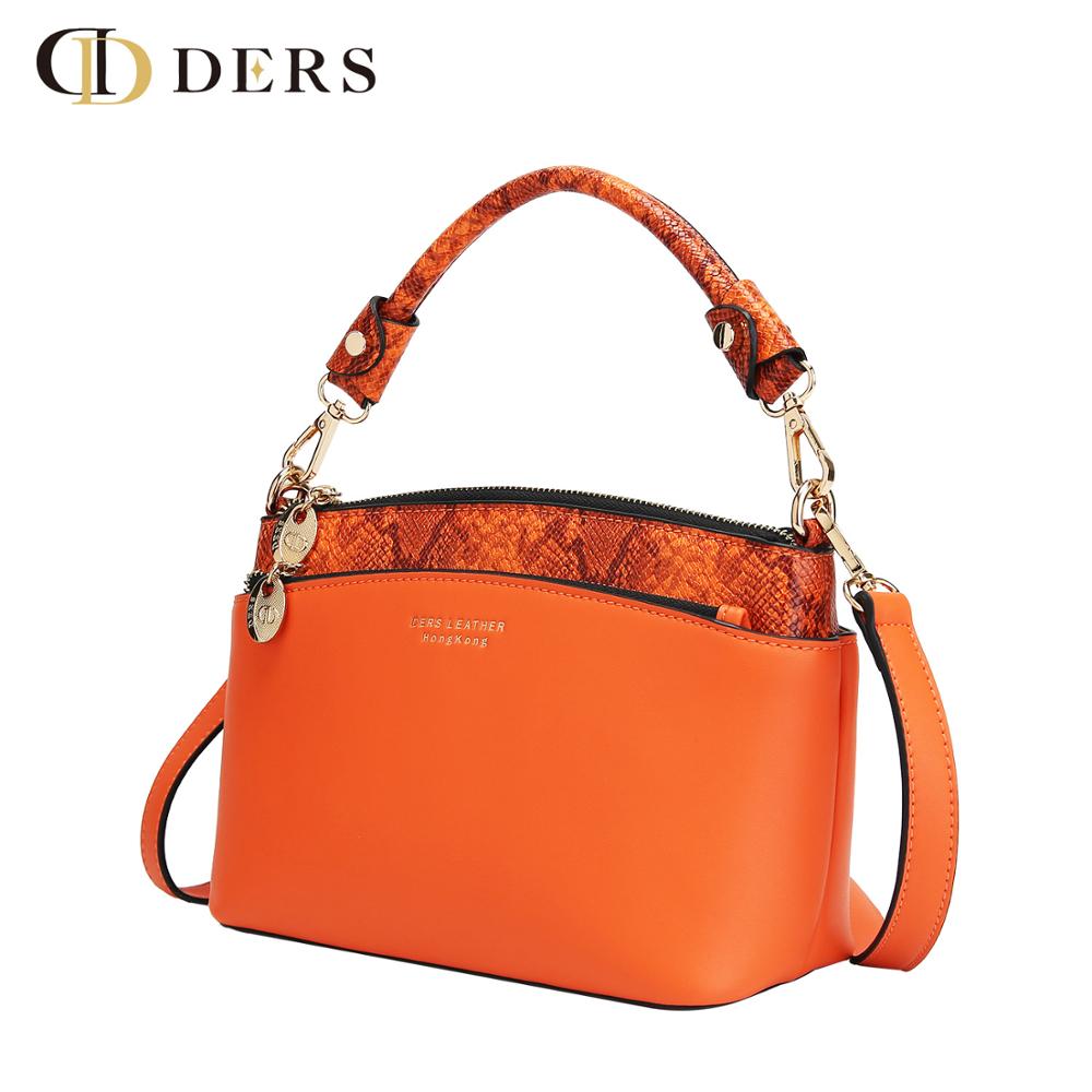 Shiling leather--Customized plain PU with snake PU cross-body bag