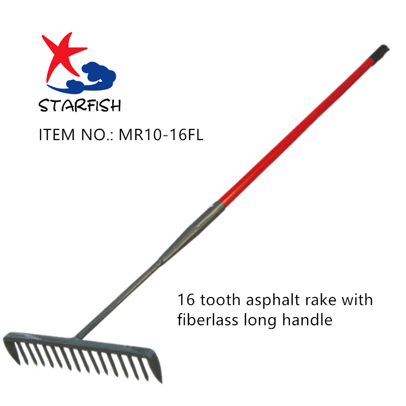 16t Rake With Fiberlgass Long Handle
