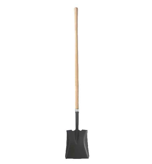 American Style Long Wooden Handle Square Shovel