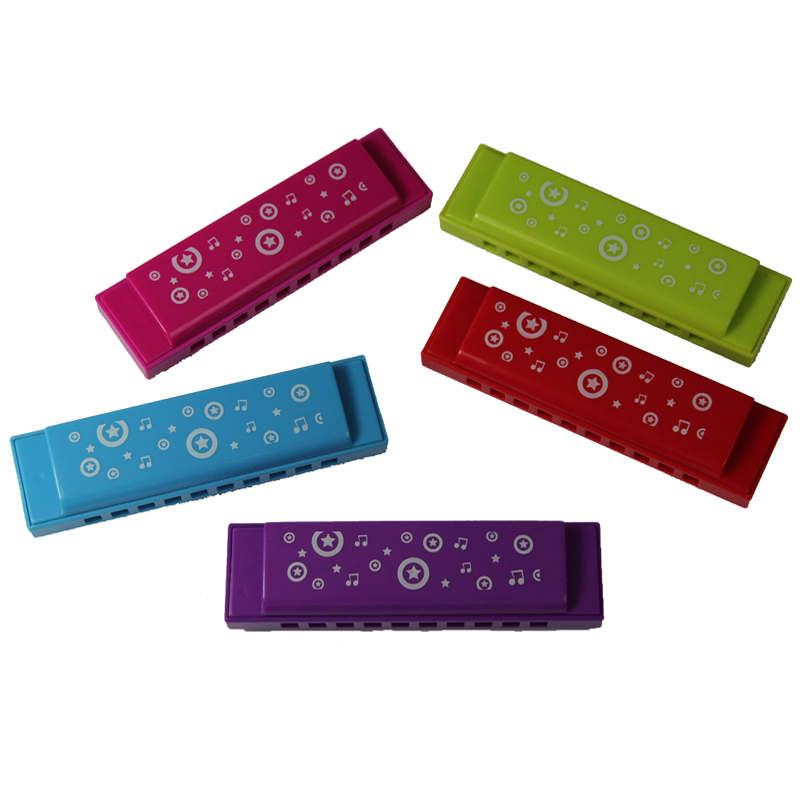 10 hole colourful plastic toy harmonica toy musical instrument
