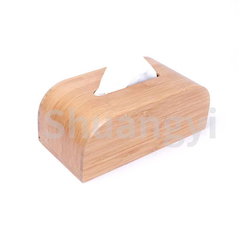 Bamboo curved tissue box