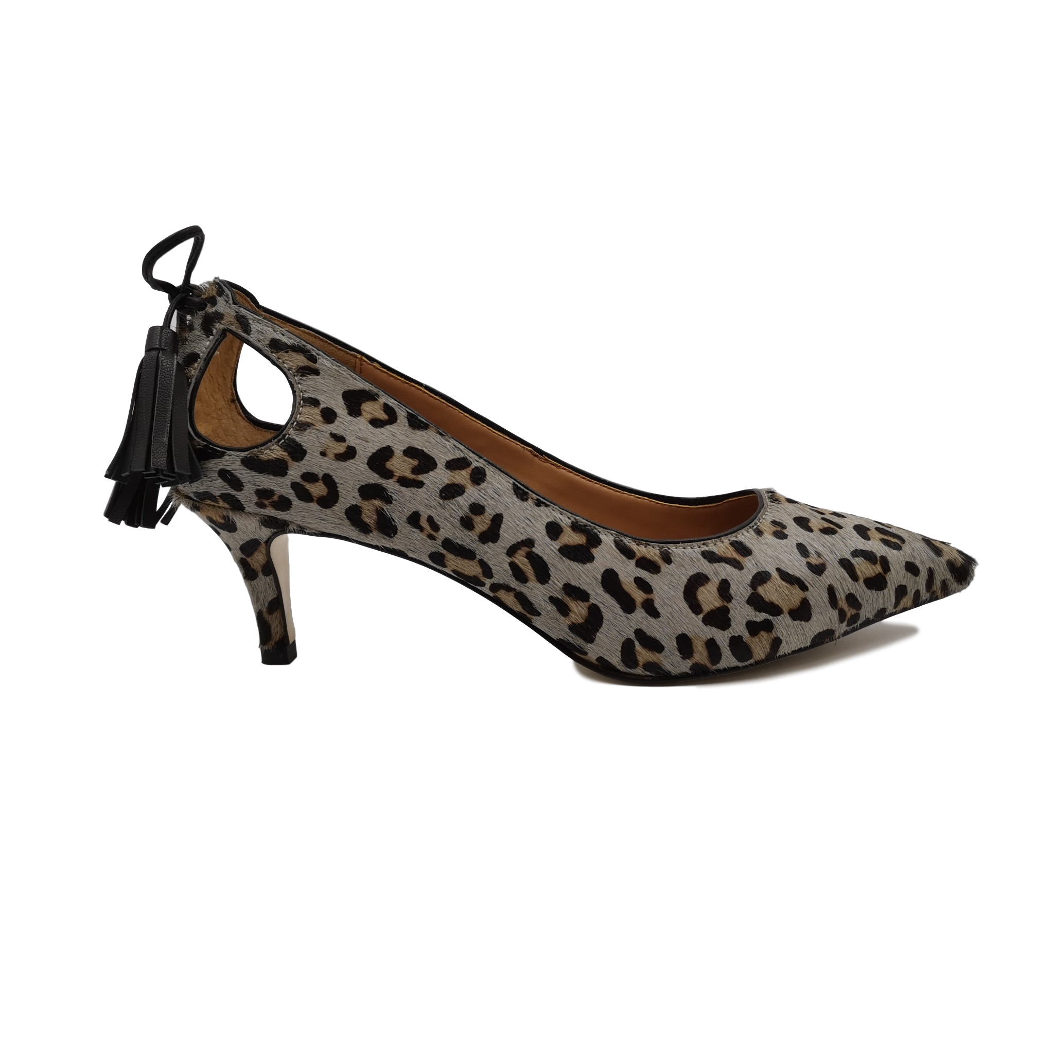 New hot animal printing horse hair low heel pump