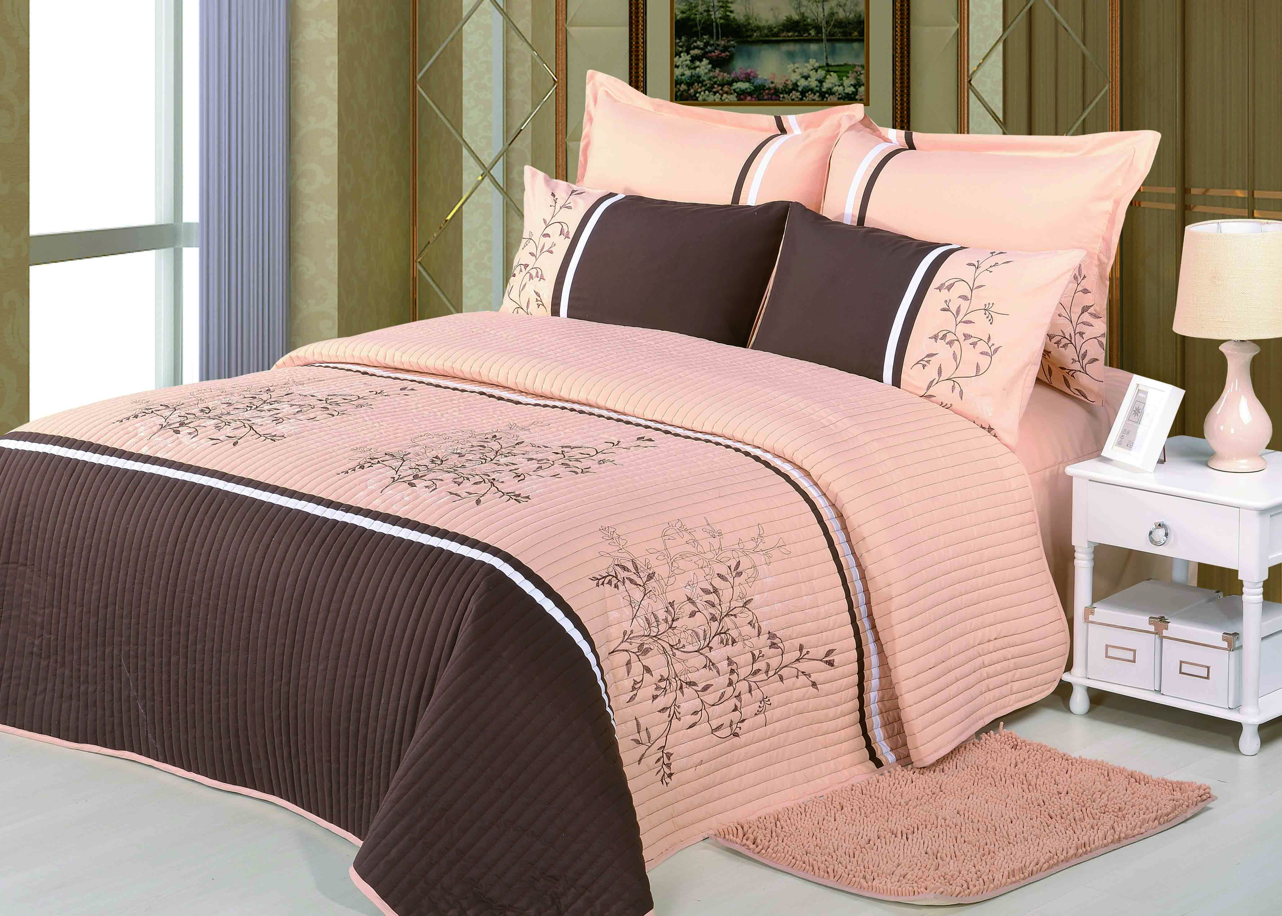 Embroidery bedspread bedding set