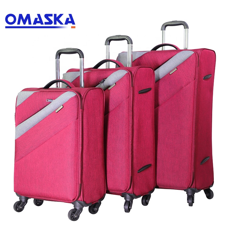 1-Wholesale Fabric trolley travel suitcases bag 20 24 28 inch nylon material light weight luggage set
