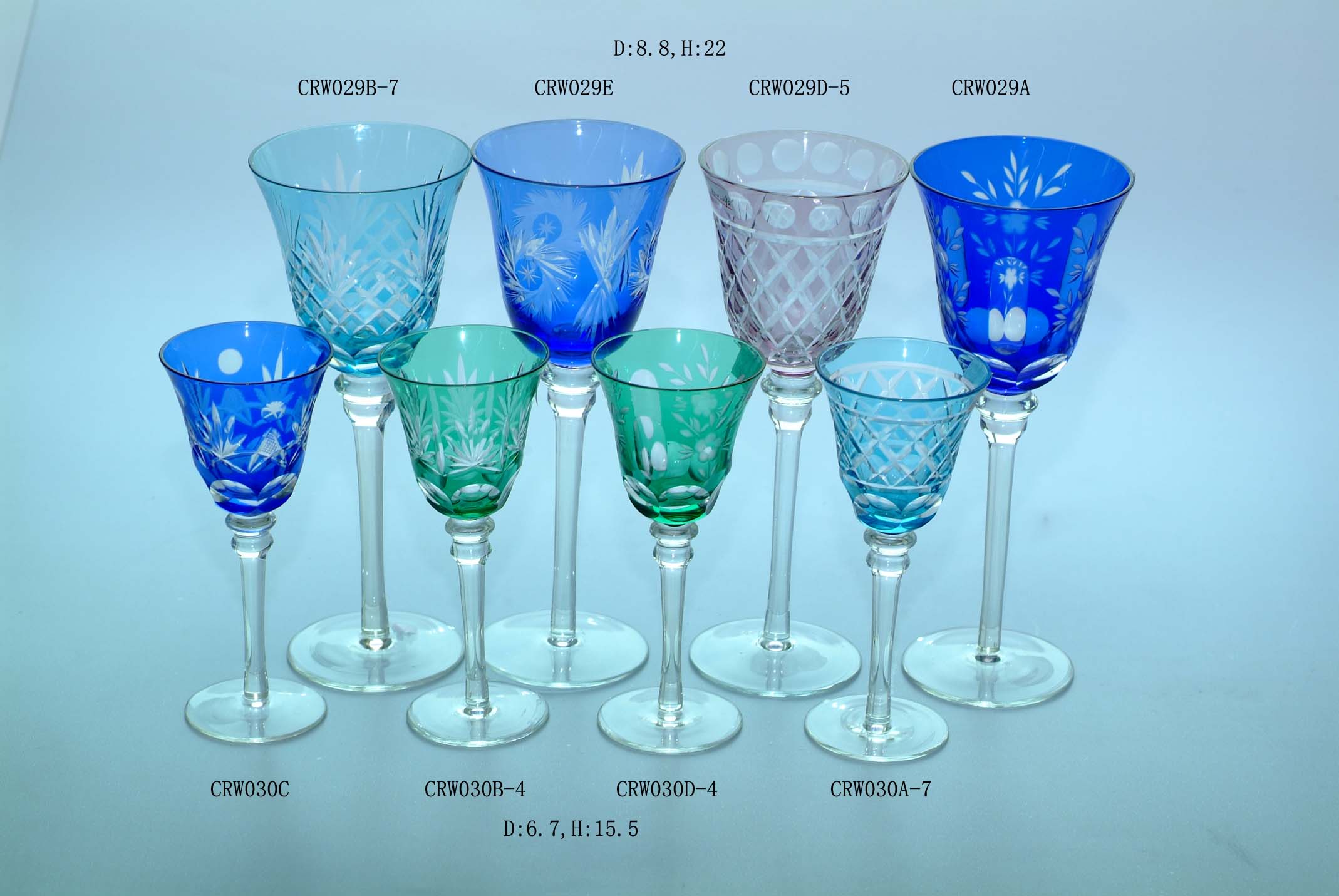 hand-cut stem glass/wine glass
