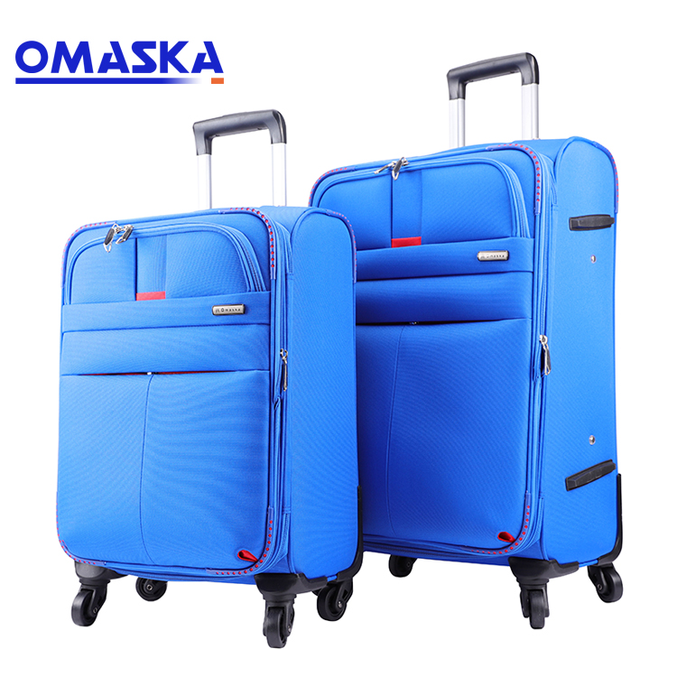 OMASKA 2020 new Design fashion soft nylon bule 20 24 28 inch business 4 wheels trolley bag