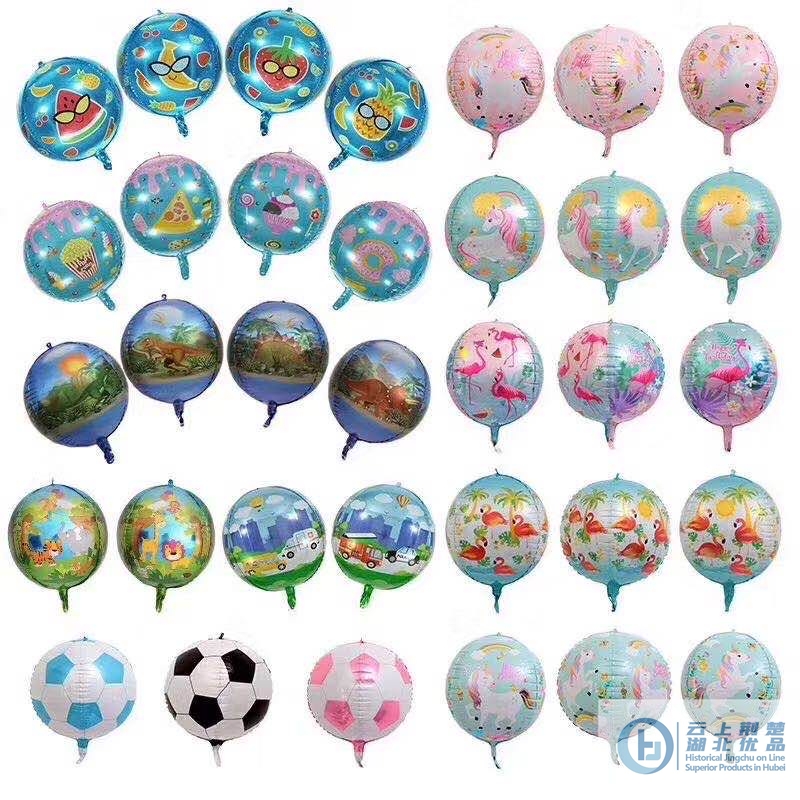 Multicolor printed round foil balloons