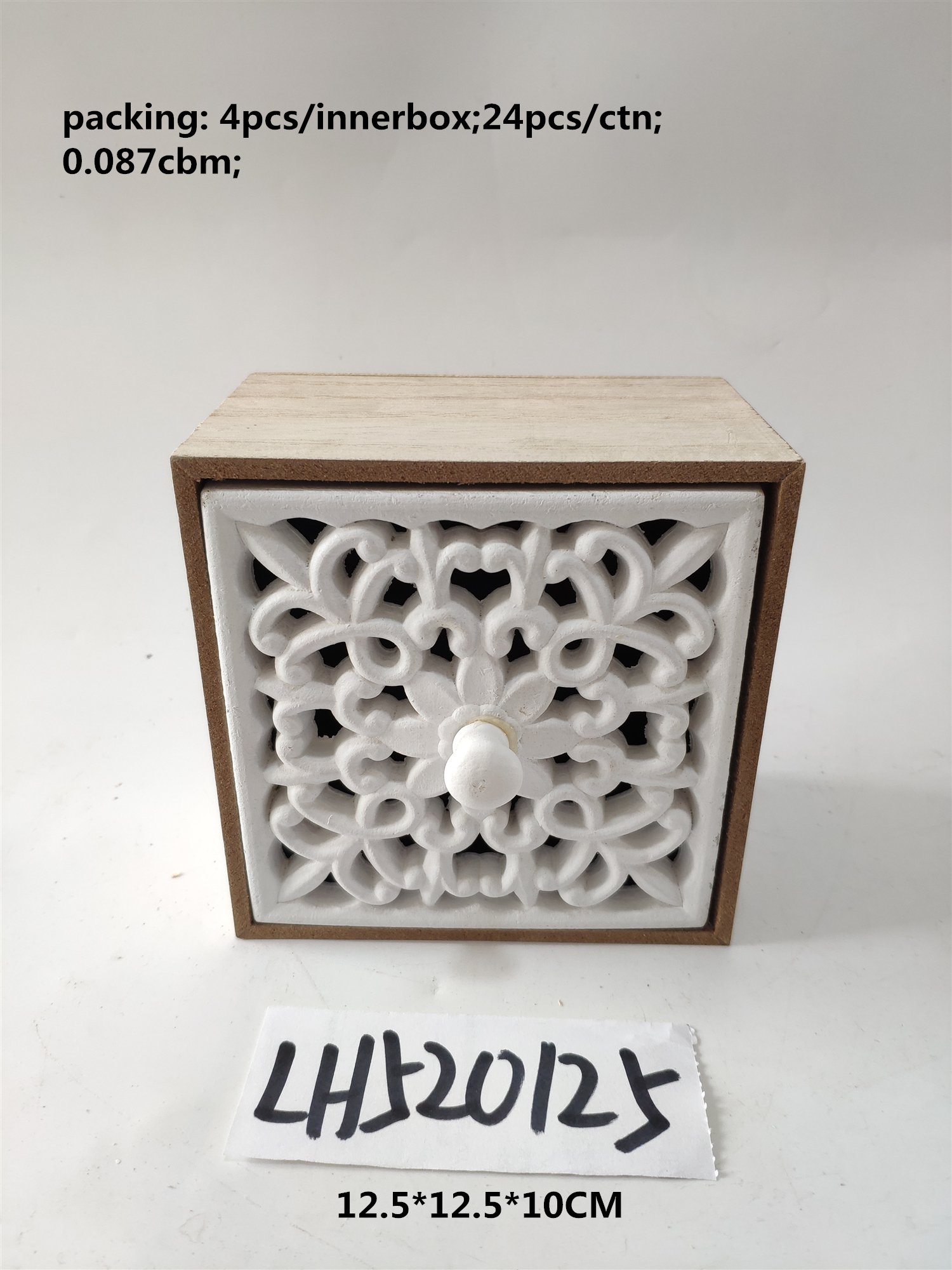 European style one drawer box with embossed pattern