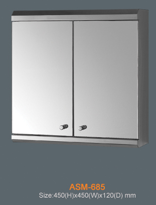 Stainless steel mirror cabinet