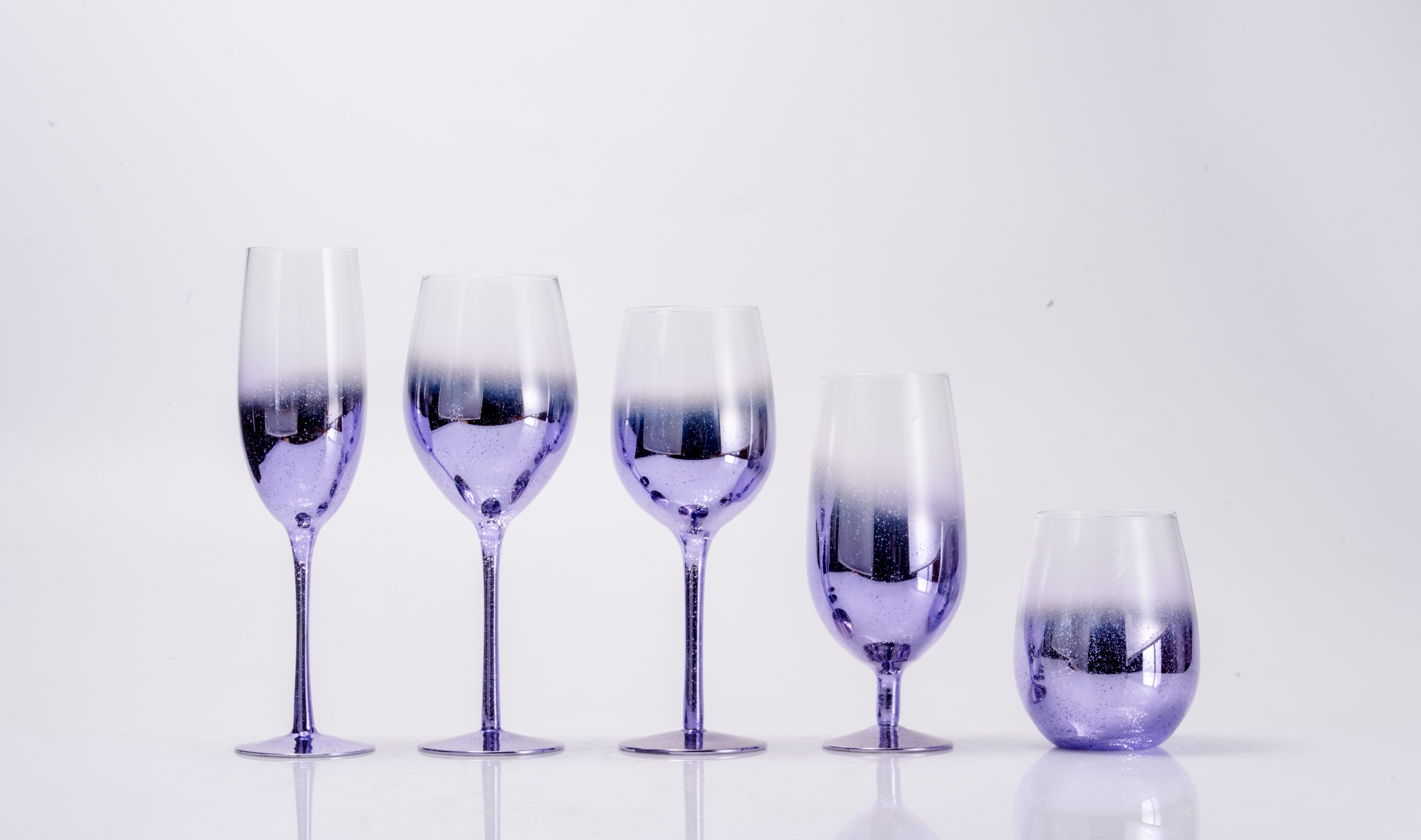 Plated purple glasses