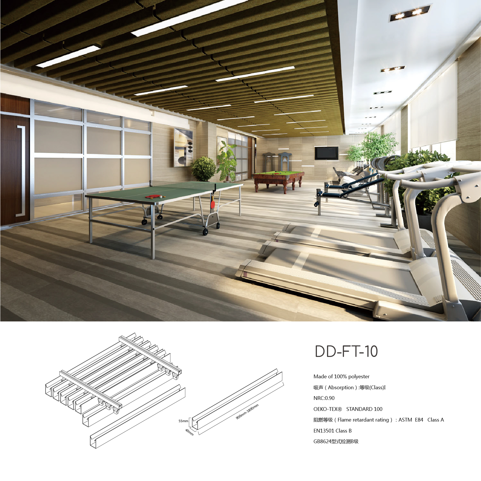 Pet Acoustic Panel-Ceiling