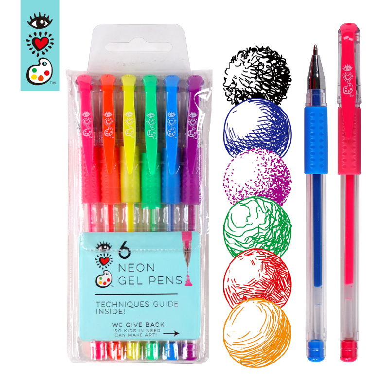 6 Pack Student Stationery Neon Gel Pen Gel Colorful Ink Pens