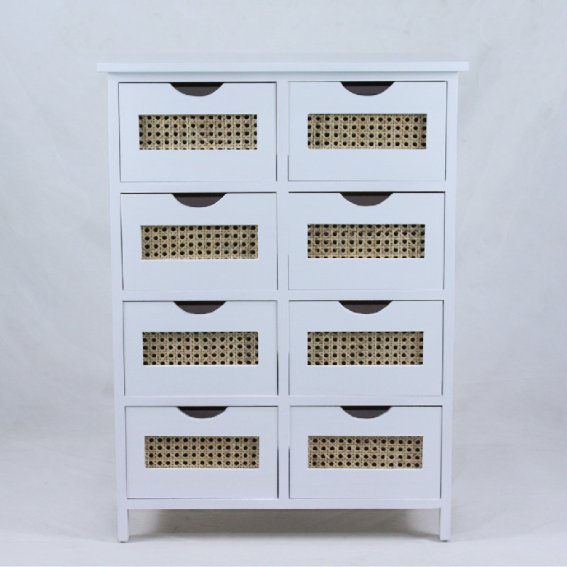 Chest of 8 Drawers white wholesale wooden cabinet