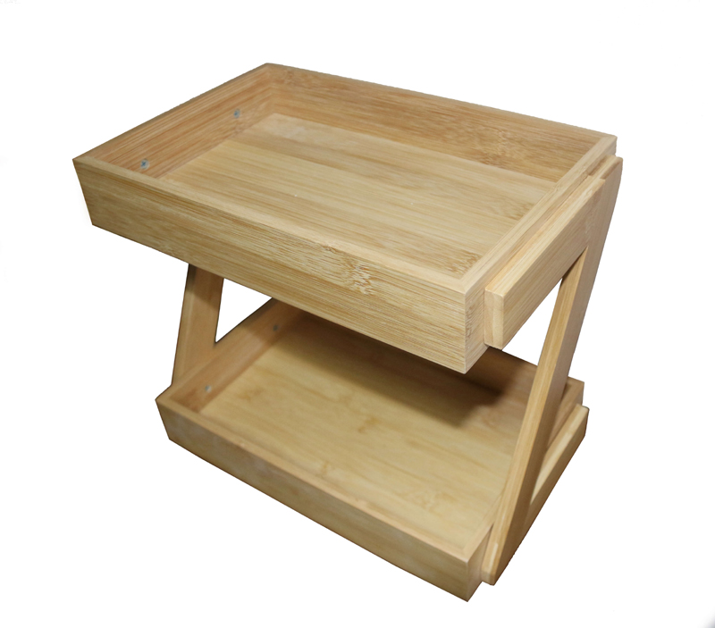 2 Tier Bamboo Storage Organizer Bamboo Display Shelf Rack
