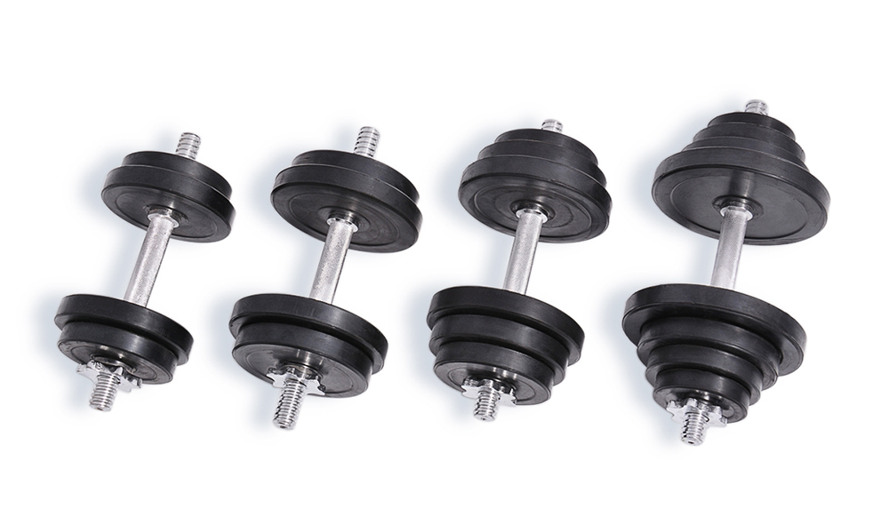 Rubber coated dumbbell
