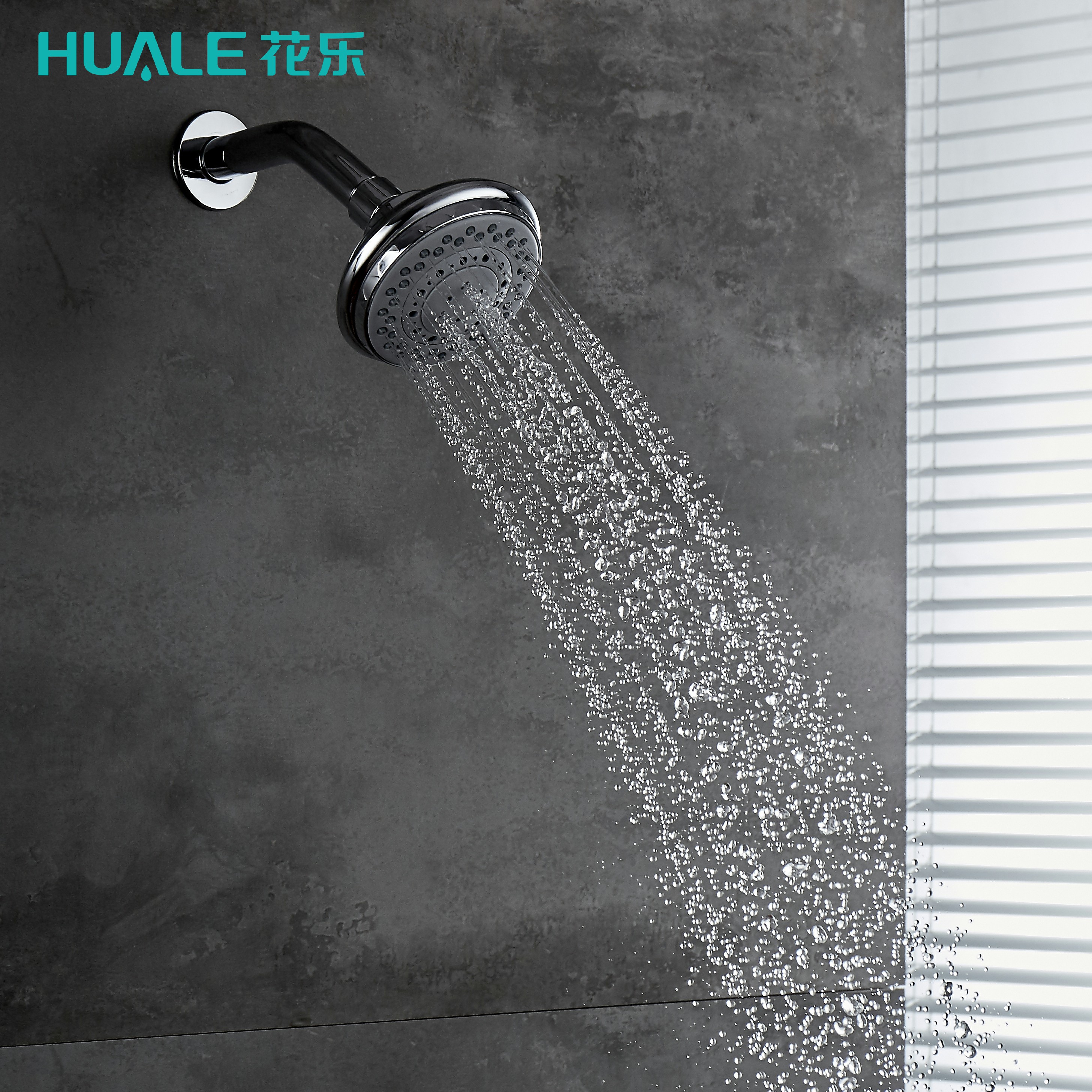 ABS three function plastic chromed high pressure massage fixed shower head for bathroom