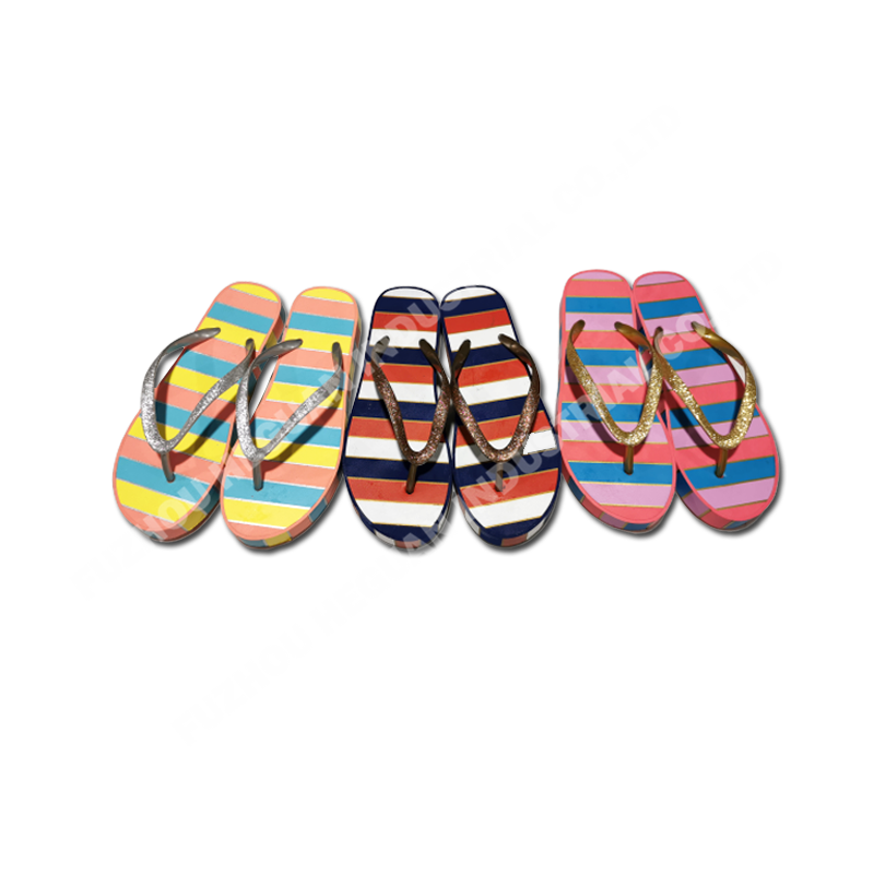 lady wedge flip flops pvc glitter strap