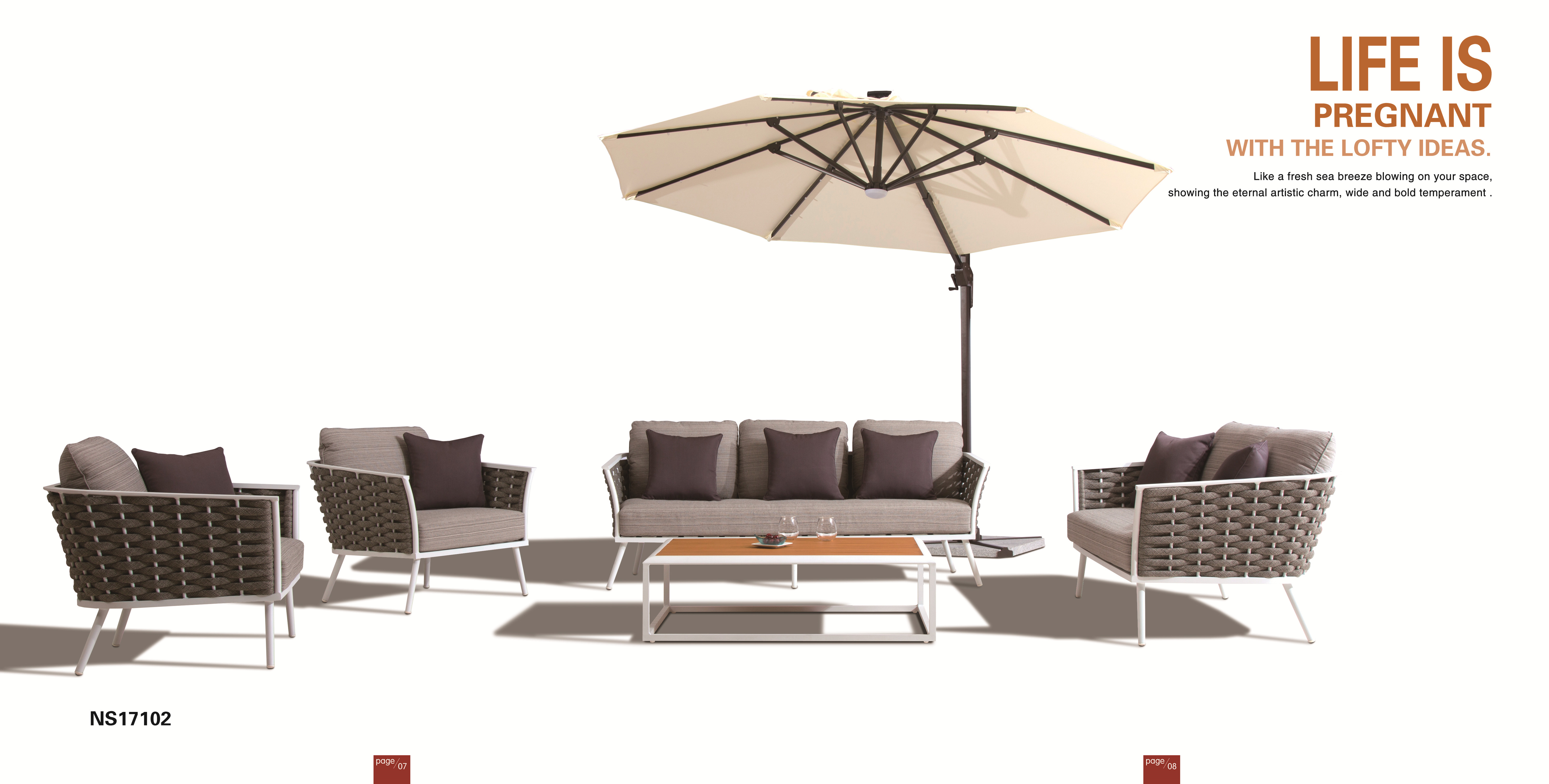 High quality outdoor sofa set aluminiu garden set