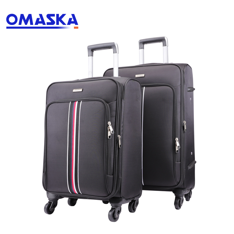 Wholesale New Style Business Factory Waterproof Black Nylon Fabric Soft Travel Luggage Set