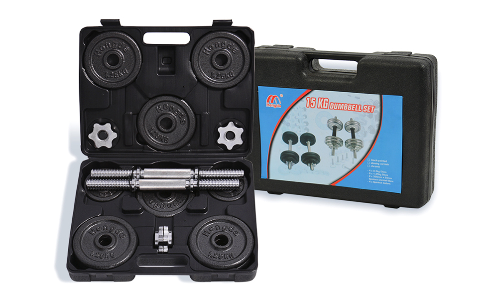 15/20KG black painted dumbbell set