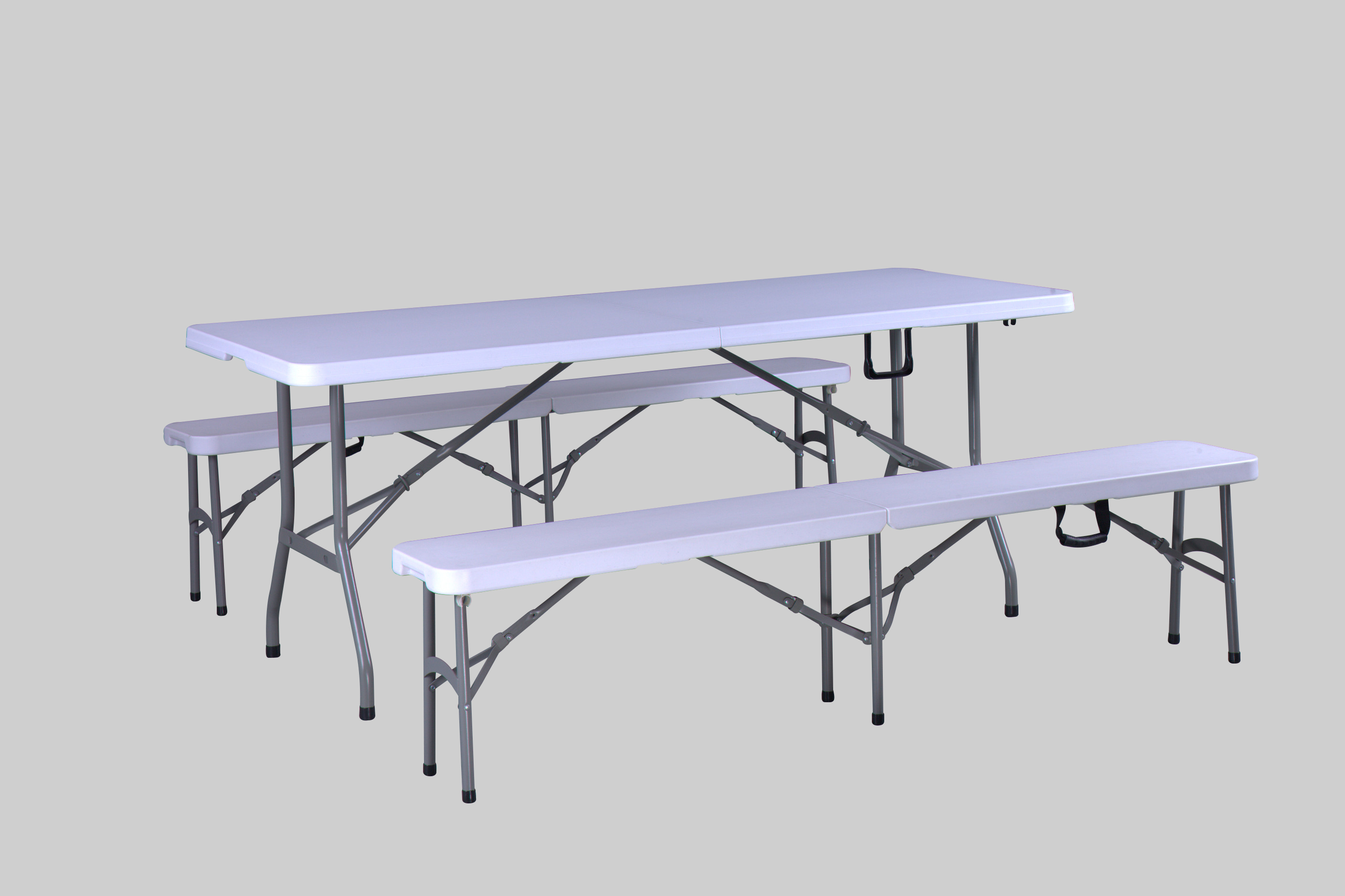YCZ-183Z-2， Cheaper outdoor white HDPE plastic folding in half table