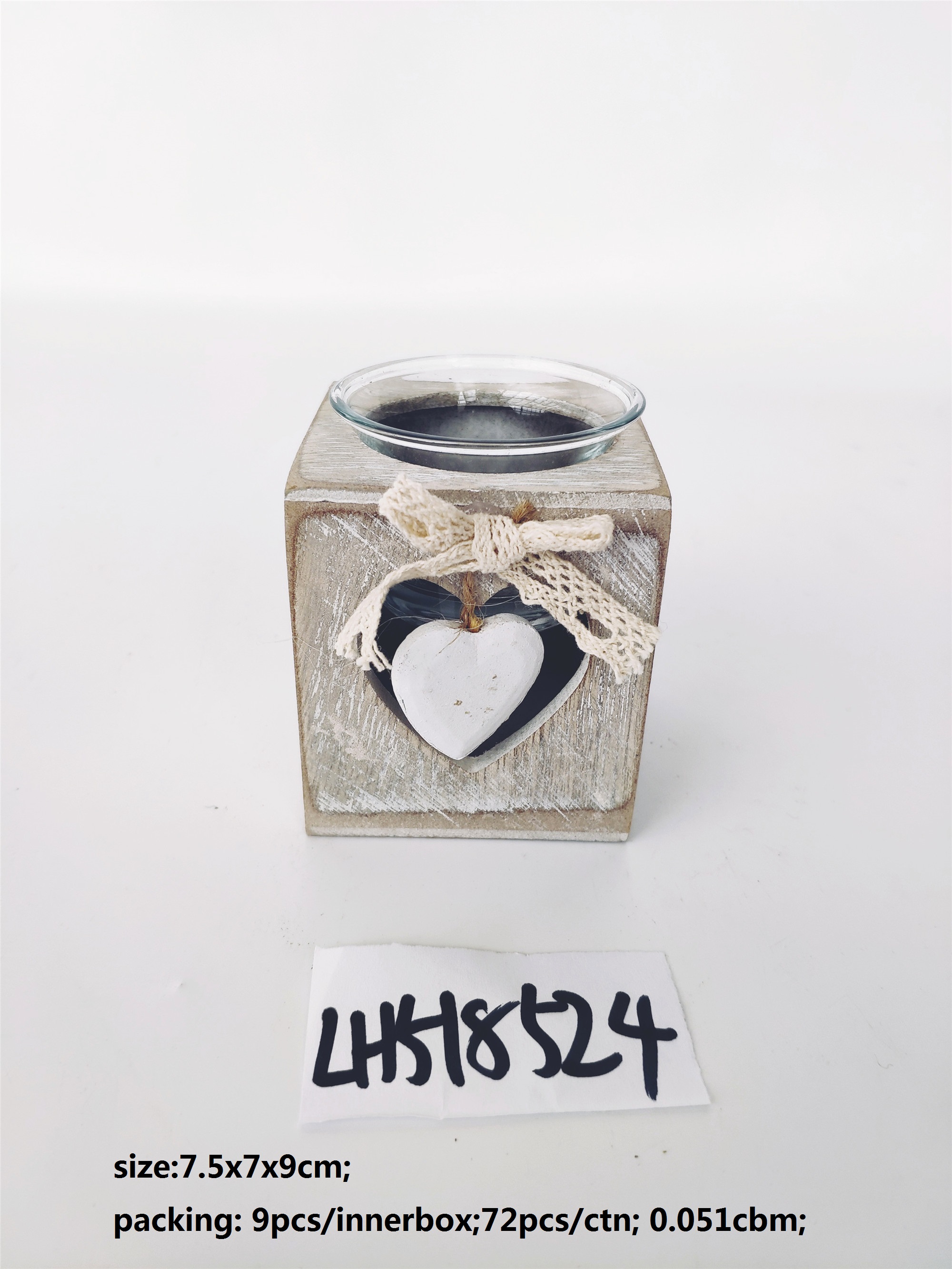 Hot selling retro hollow love ribbon glass set candlestick